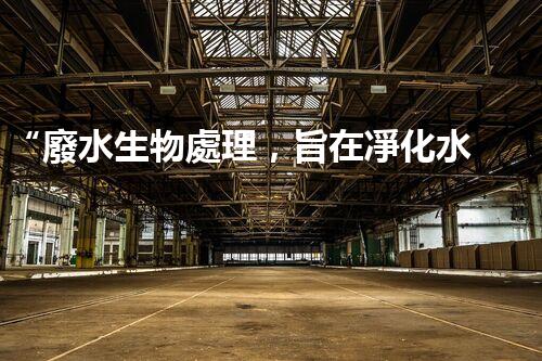 “廢水生物處理，旨在凈化水源，守護碧水藍天”
